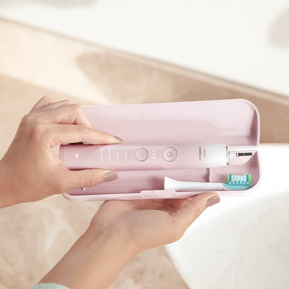 Philips Sonicare DiamondClean 9000 toothbrush with app, pressure sensor, 12 settings, reminder, charger, travel case, pink, HX9911/90.