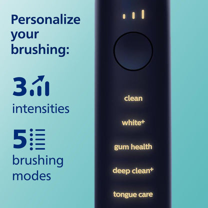 Philips Sonicare DiamondClean Smart 9750 toothbrush with app, pressure sensor, 5 modes, 3 intensities, brush head detection, lunar blue.