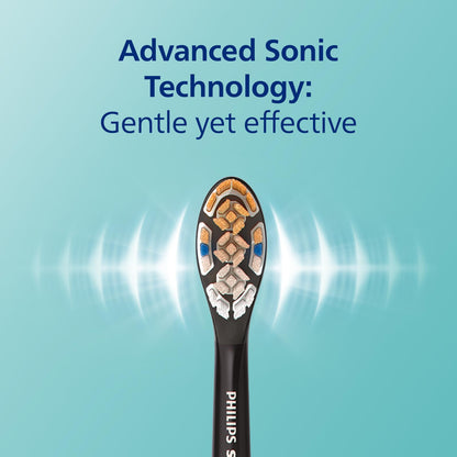 Philips Sonicare DiamondClean 9500 smart toothbrush with app, pressure sensor, 5 modes, 3 intensities, brush head detection, black.