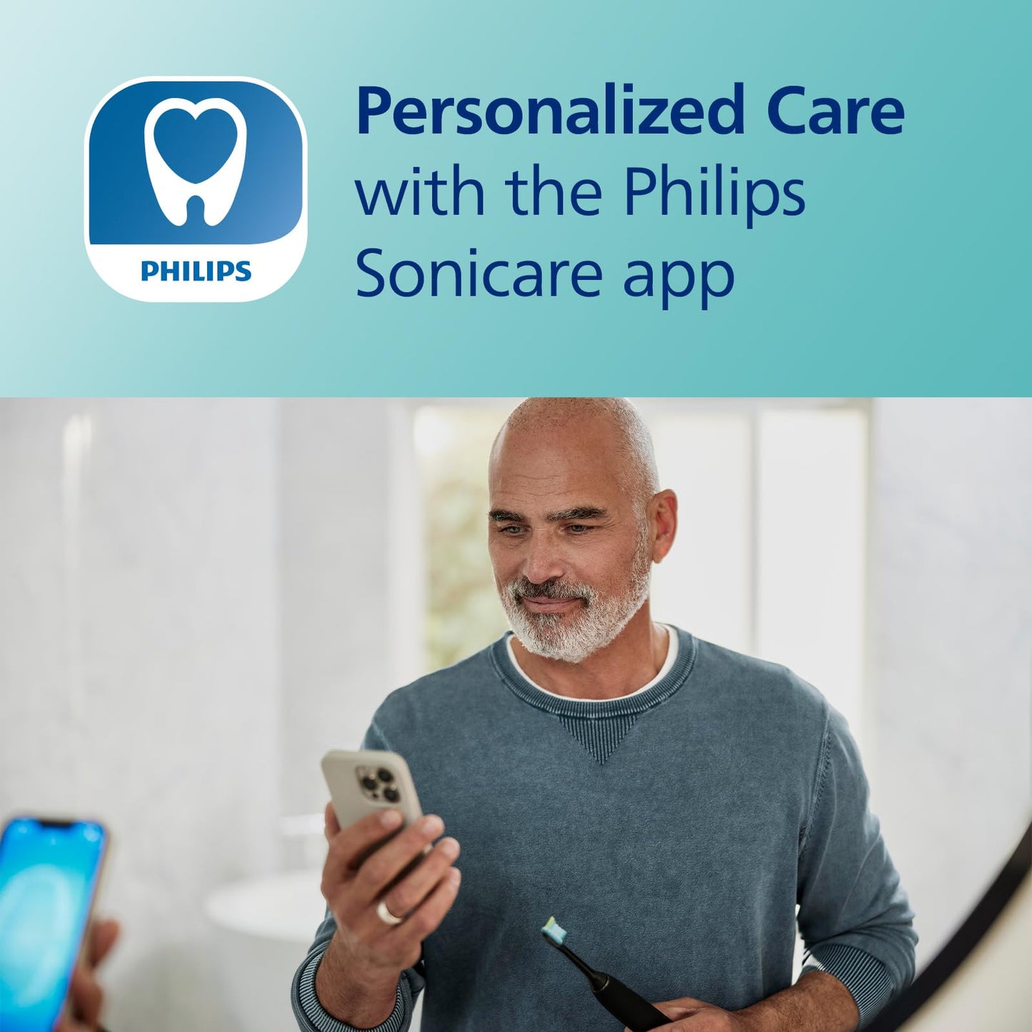 Philips Sonicare DiamondClean Smart 9700 toothbrush with app, pressure sensor, 5 modes, 3 intensities, brush head detection, lunar blue.