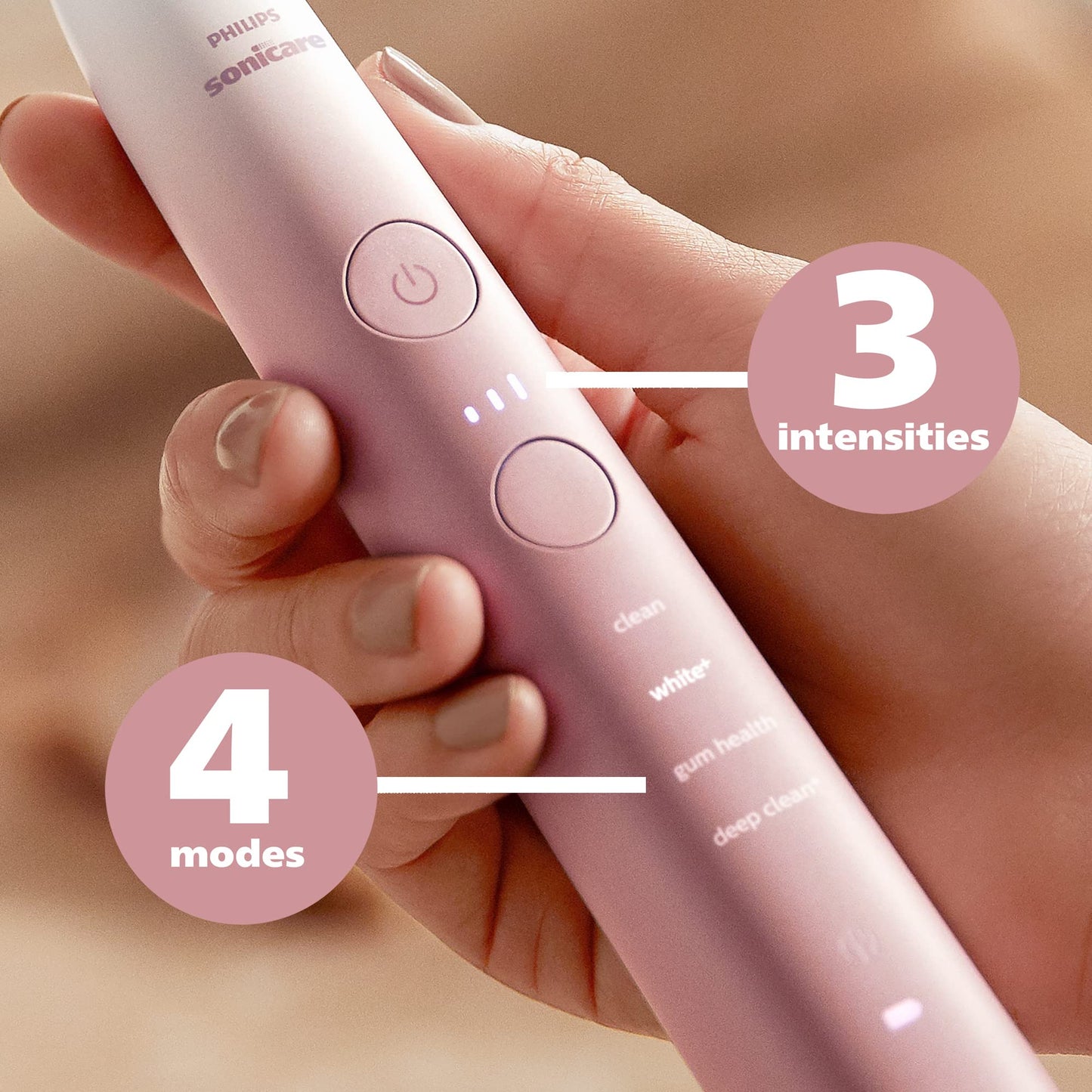 Philips Sonicare DiamondClean 9000 toothbrush with app, pressure sensor, 12 settings, reminder, charger, travel case, pink, HX9911/90.